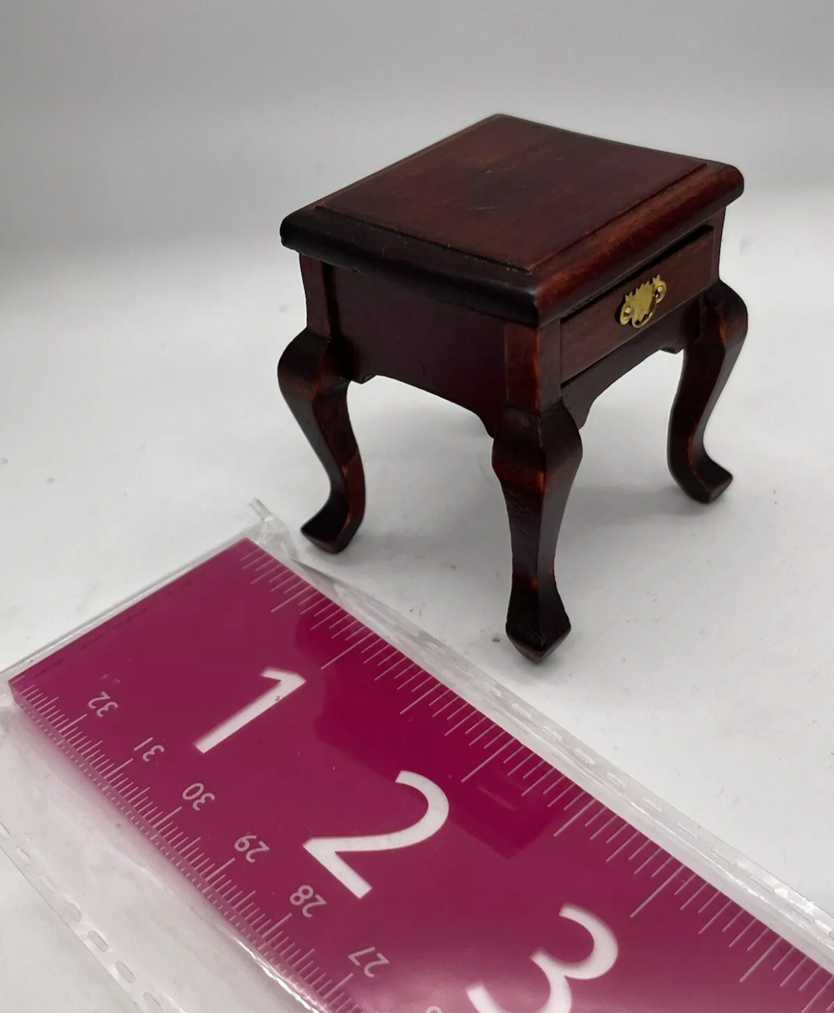 Dolls house furniture small table with drawer. Living room bedroom.