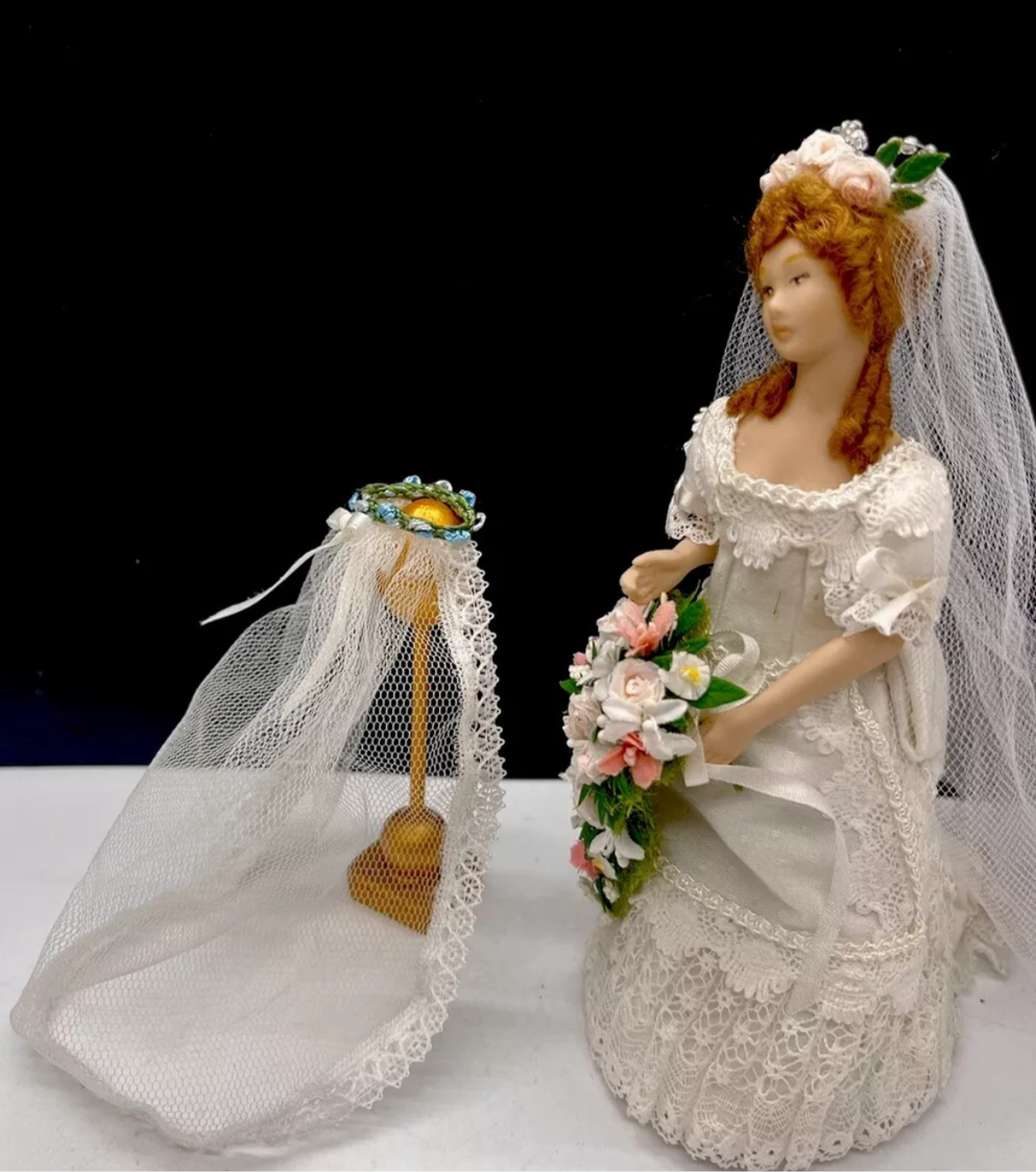 Dolls house wedding tiara and veil new