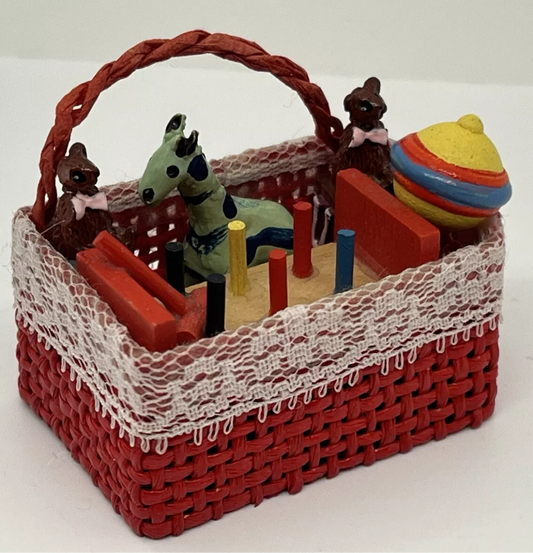 Dolls house toy basket