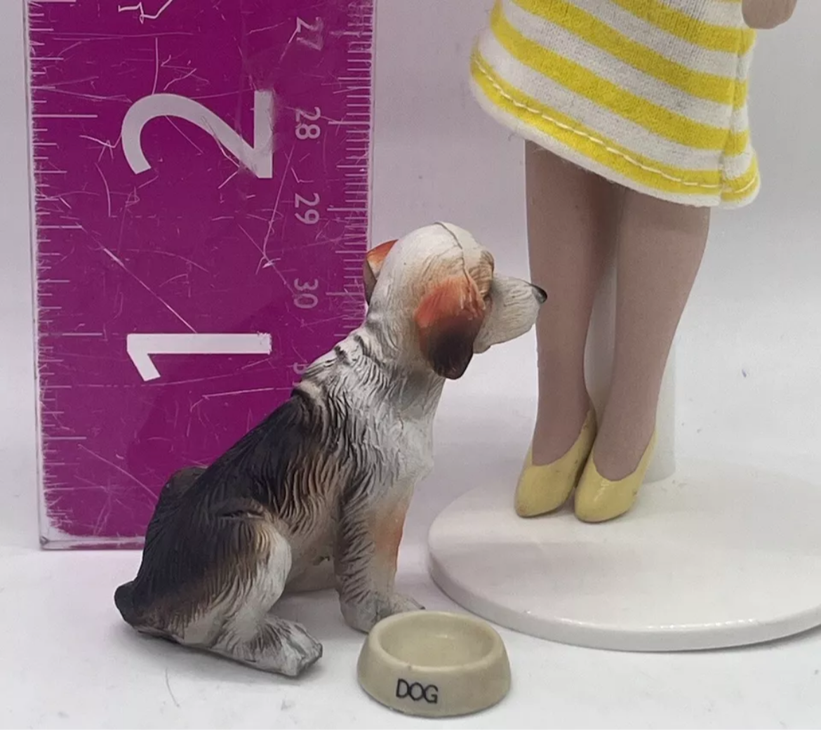 Dolls house large dog and bowl