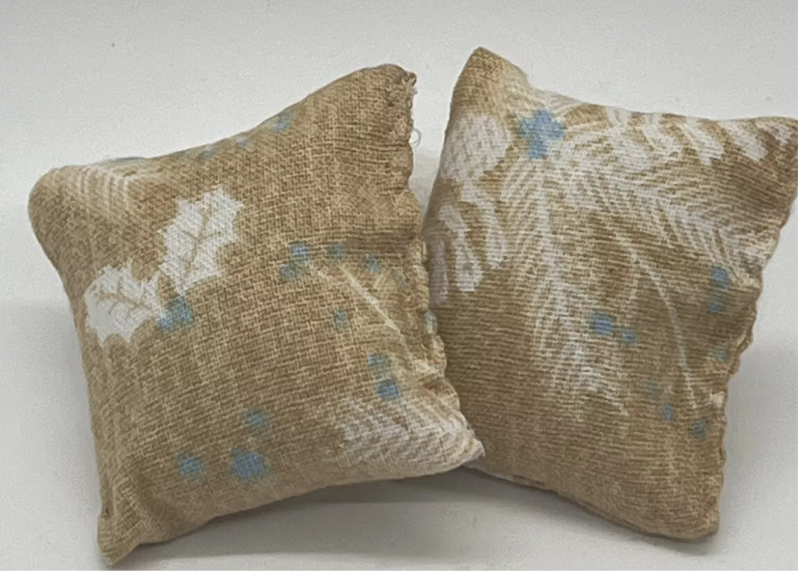 Dolls house Christmas cushions pair NEW