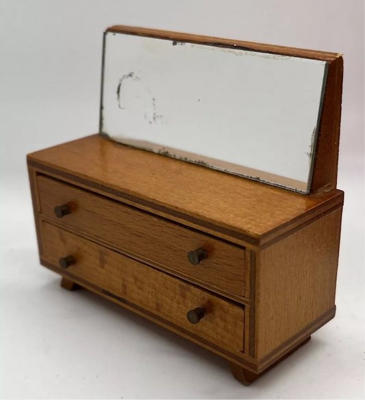 Dolls house furniture in  1/16th scale  dressing table with mirror vintage