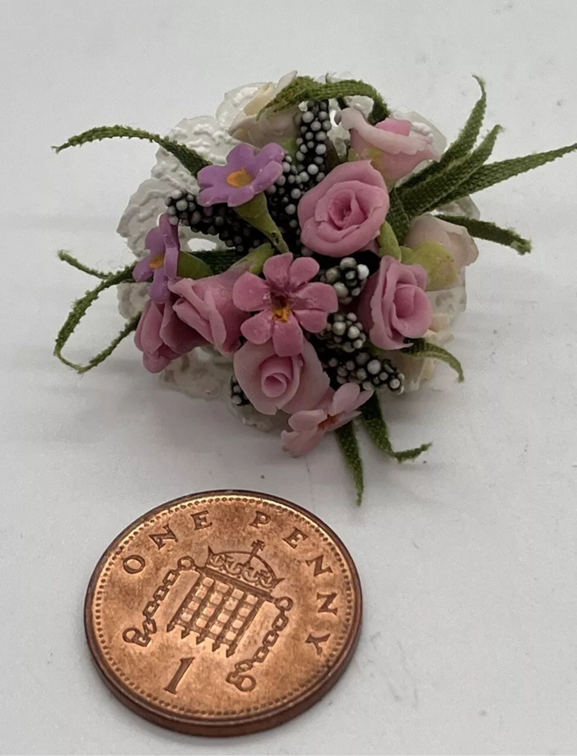 Dolls house bridal bouquet. Handmade new