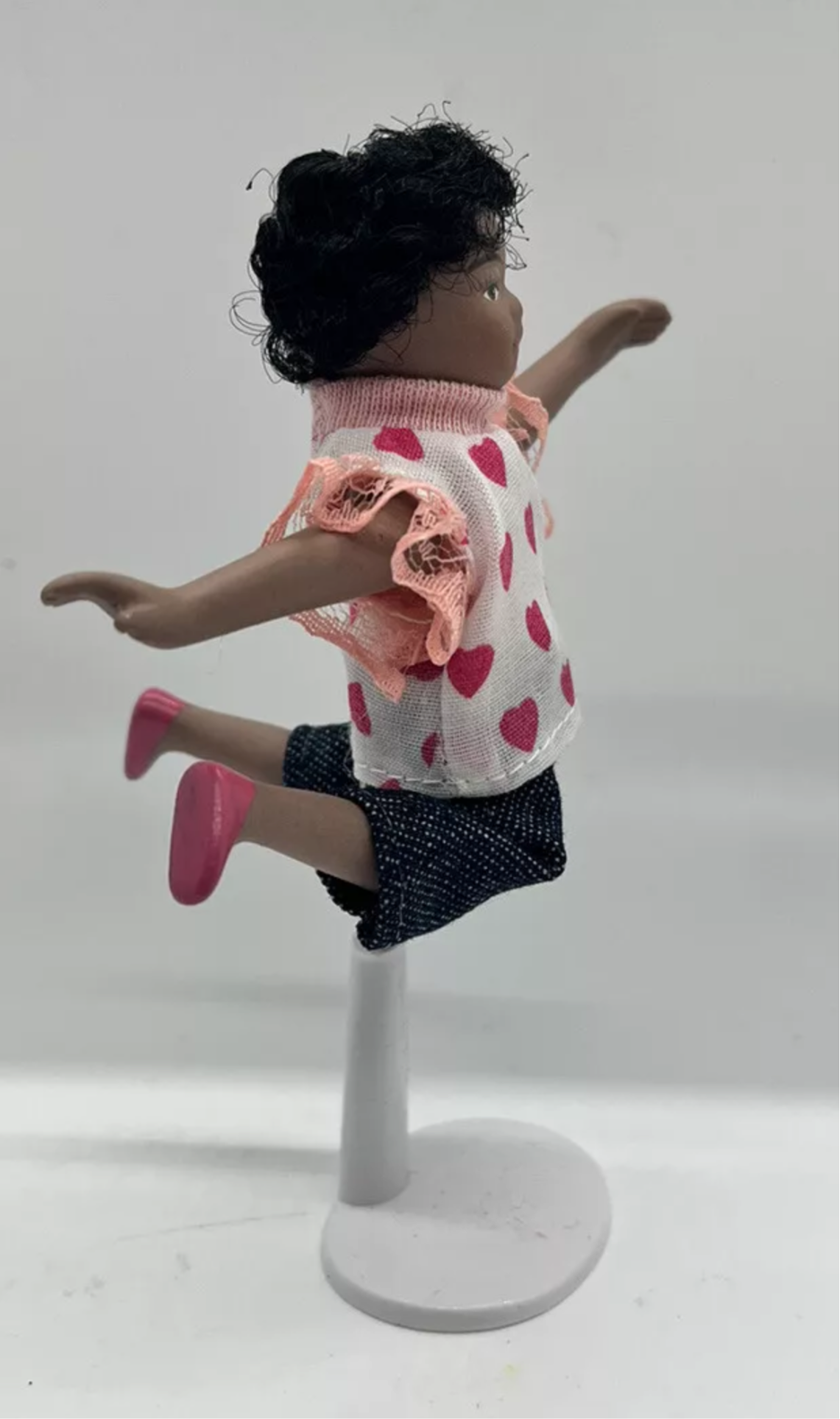 Dolls house girl & stand new in bag