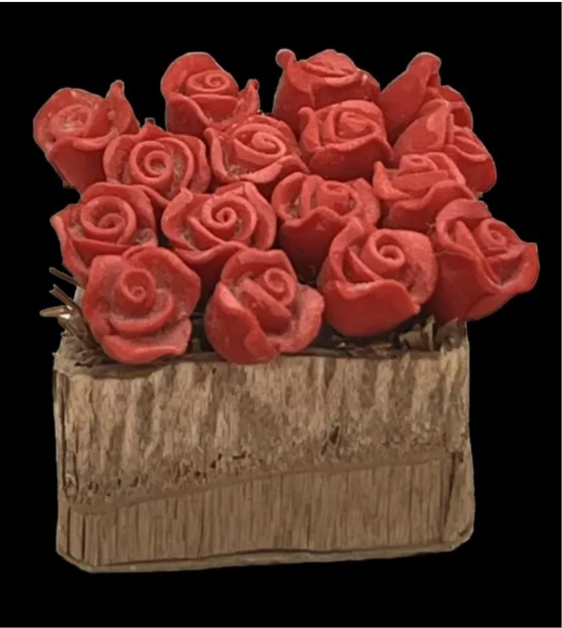 Dolls House flowers red roses resin