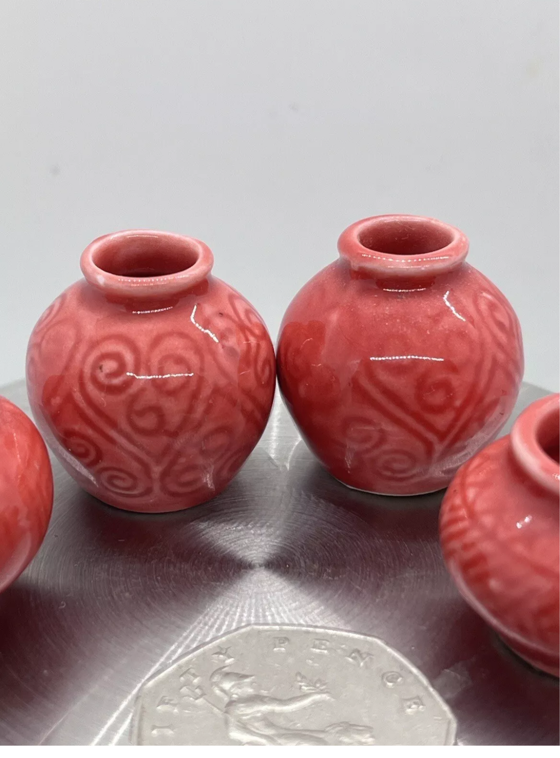 Dolls house vase set ceramic