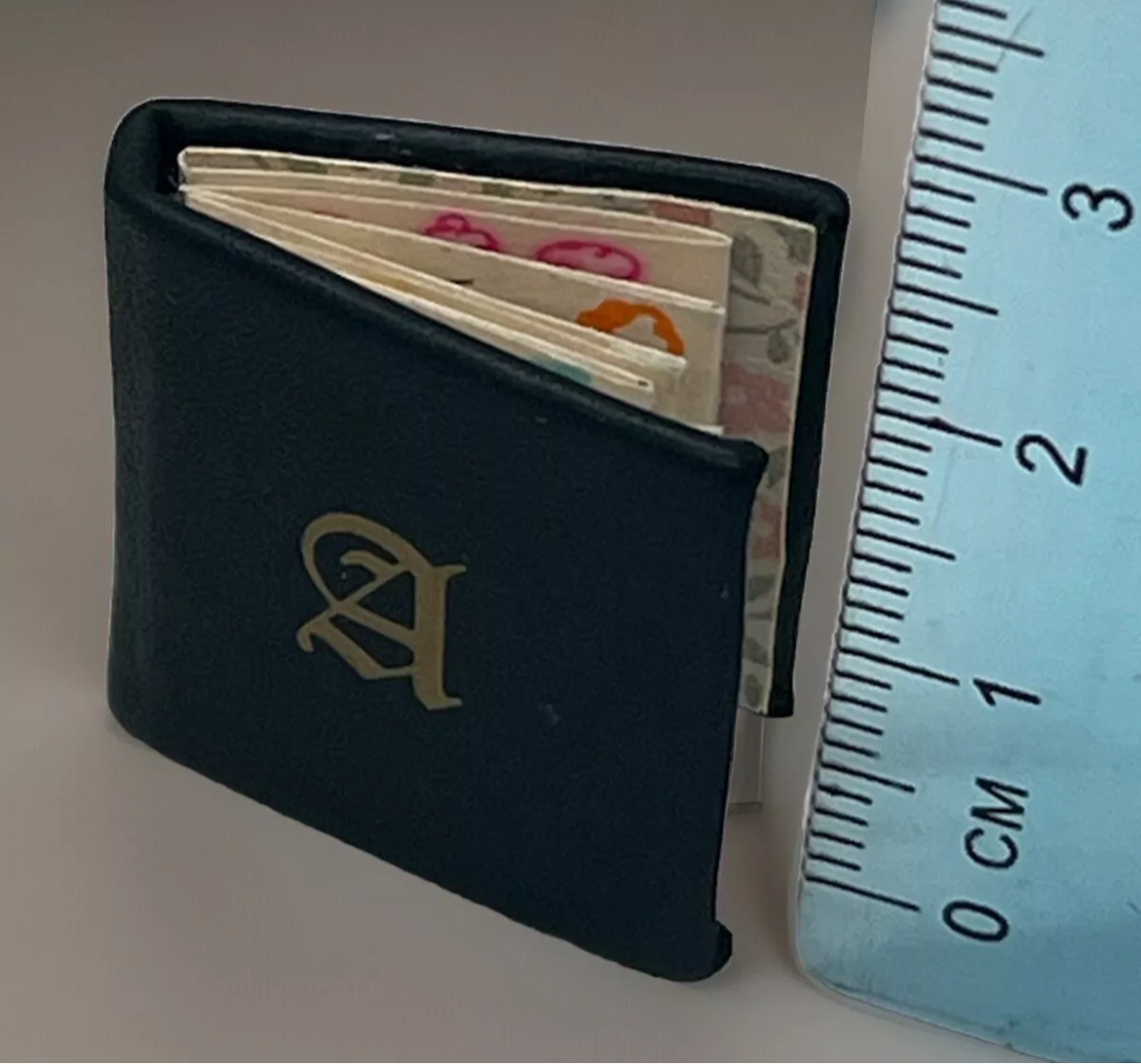 Dolls House Victorian leather backed photo album handmade