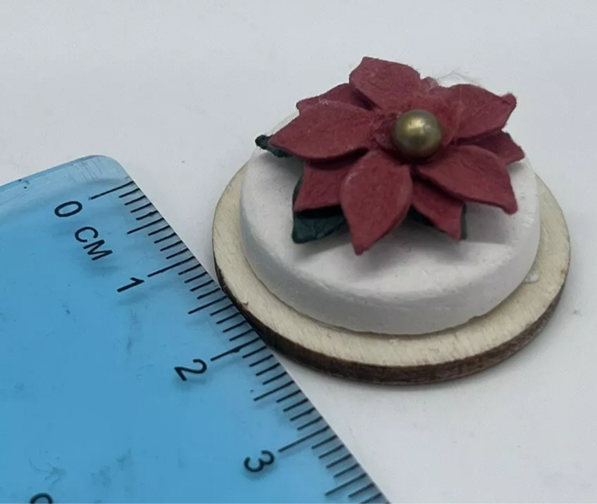 Dolls house Christmas cake new handmade