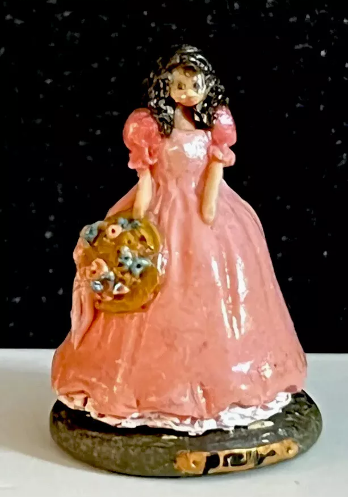 Dolls house ornamental lady signed