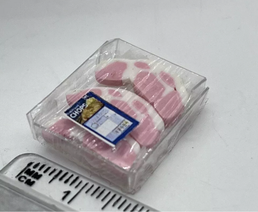 Dolls house food pork chops handmade new