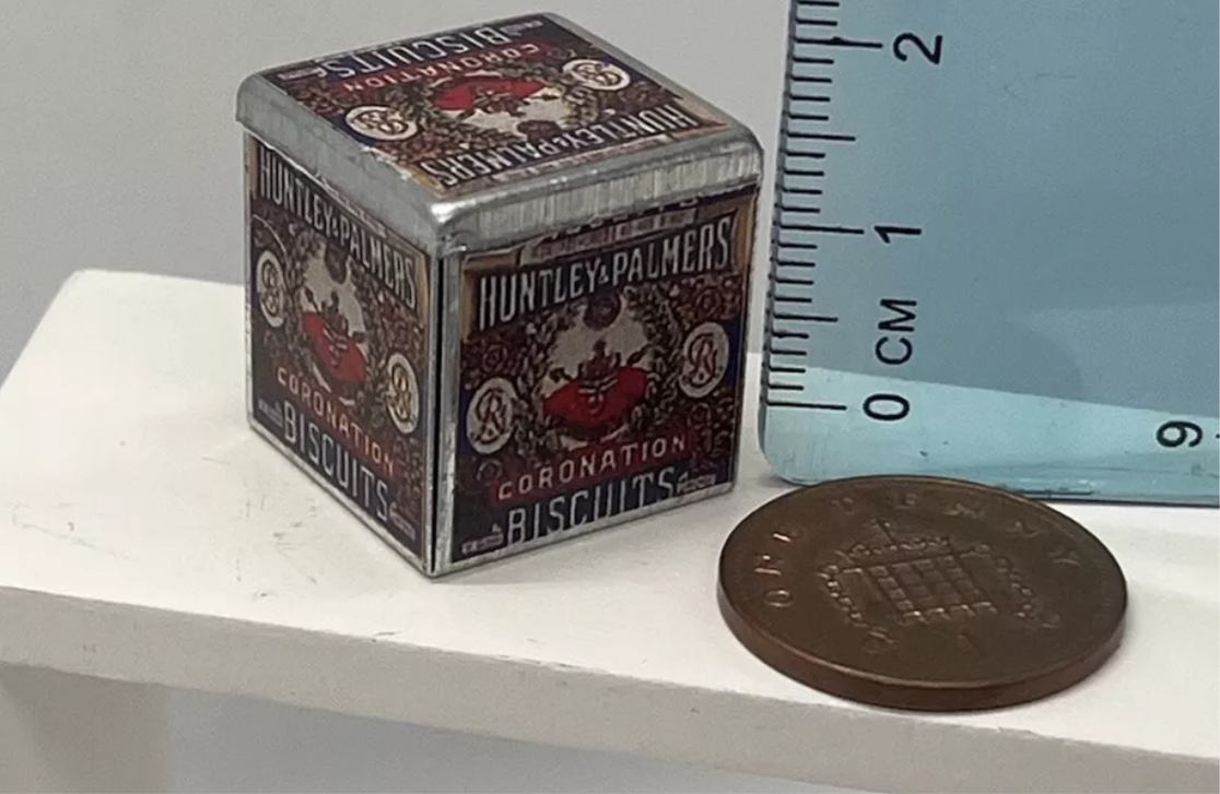 Dolls house coronation biscuit tin new