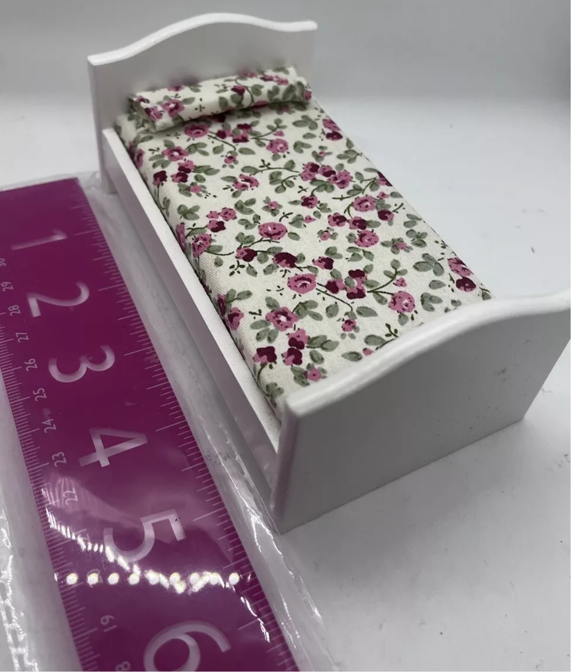Dolls house small single bed white