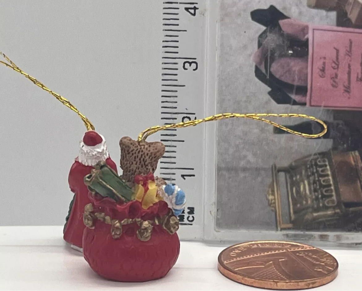 Dolls house Christmas tree ornaments pair