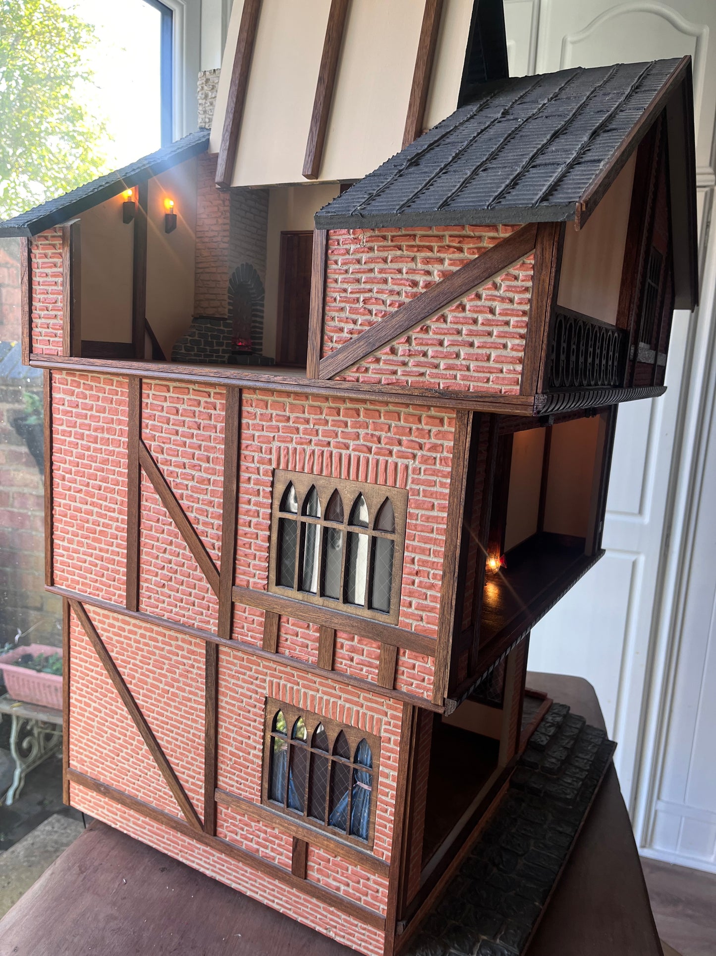 Large hand crafted dolls house with full electrics 1/12th scale