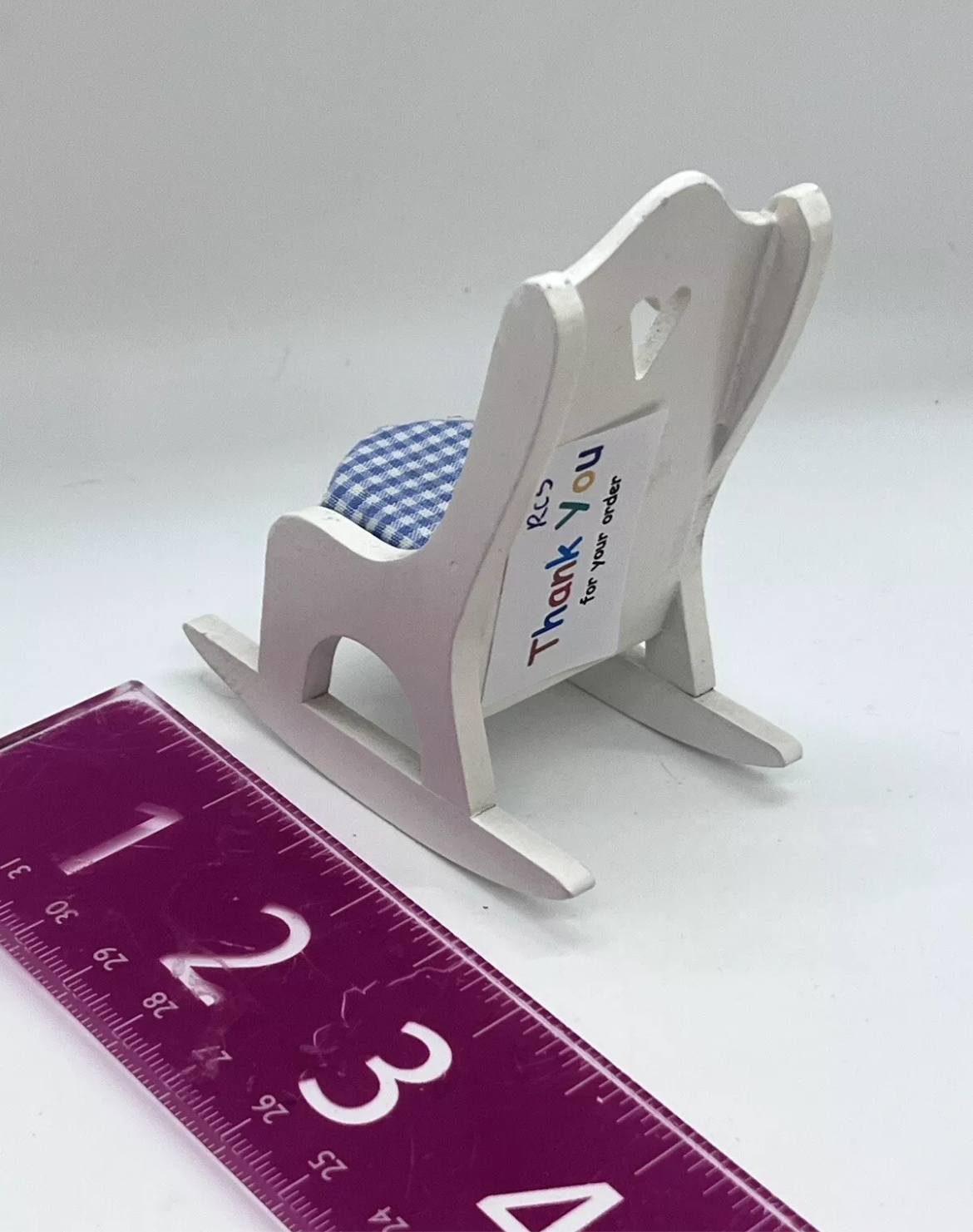 Dolls house rocking chair with seat cushion