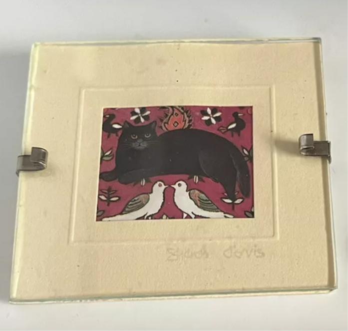Dolls house cat print by Sharon Jervis glass front