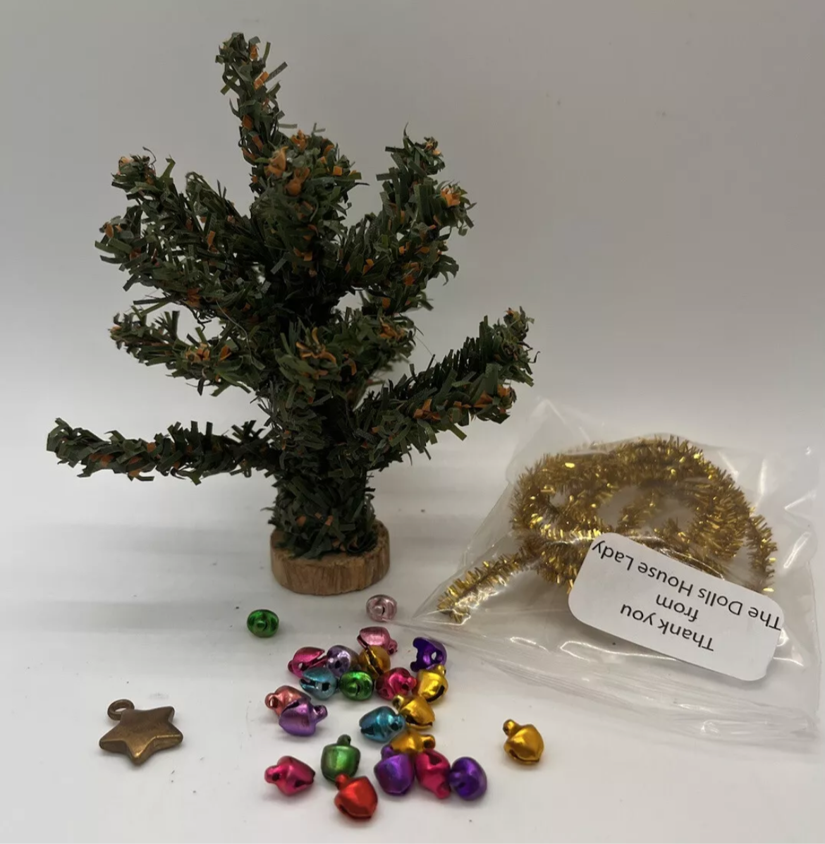 Dolls house Christmas tree ready to decorate 4 plus inch