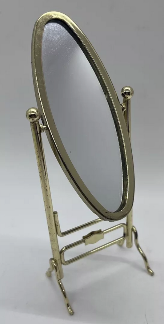 Dolls house metal floor standing mirror