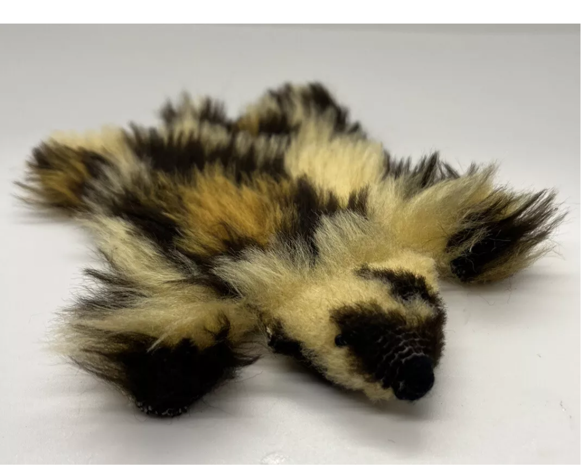 Dolls house animal rug with eyes