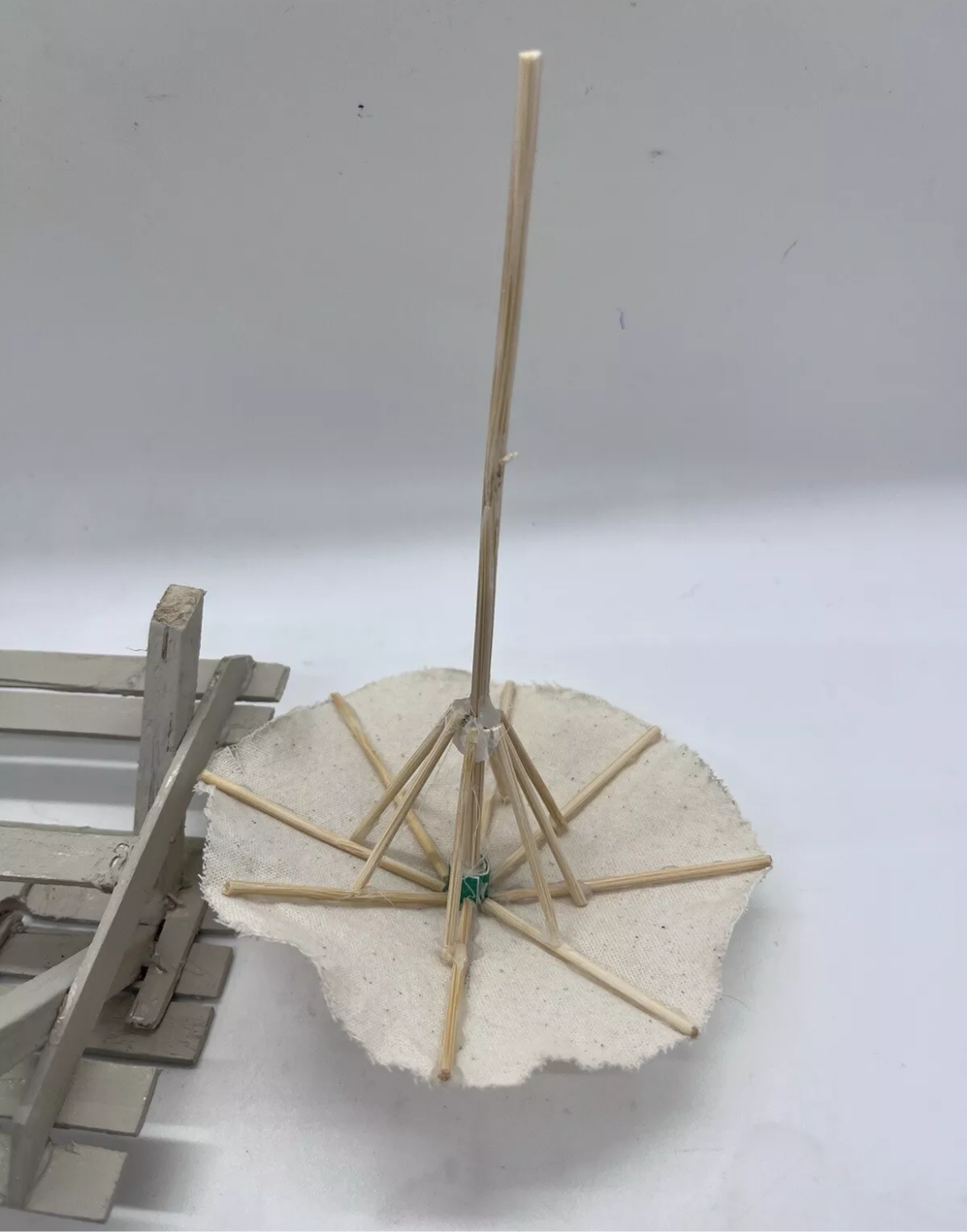Dolls house picnic bench and parasol