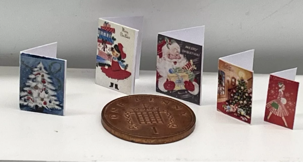 Dolls house Christmas cards set of 5 NEW