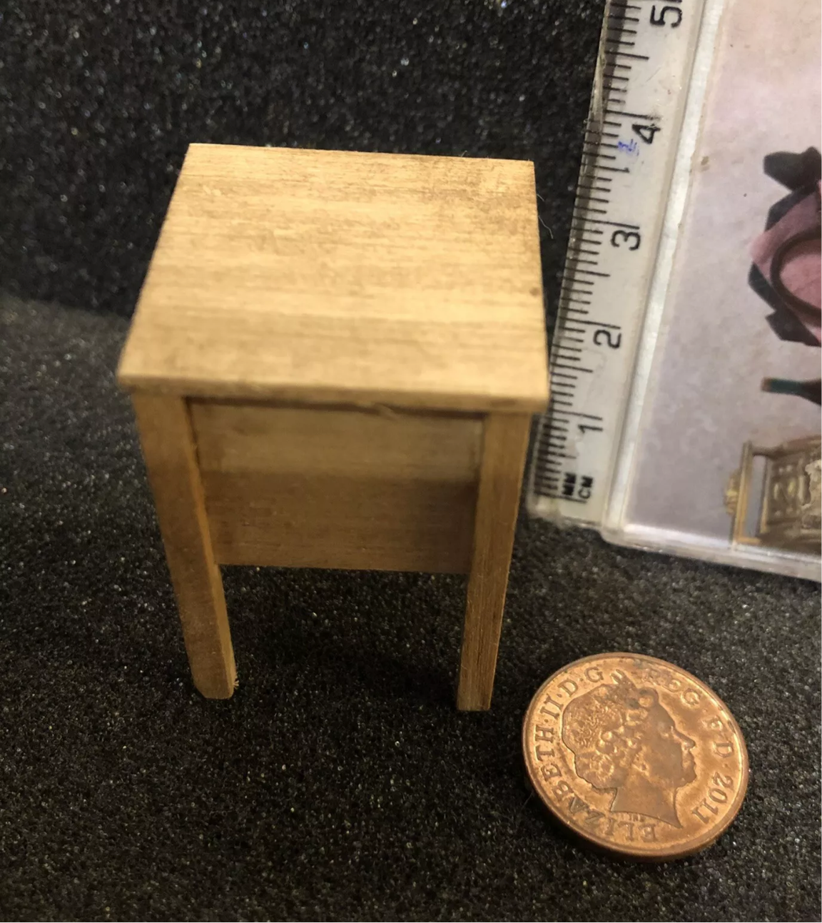 Dolls house artisan handmade sewing box and accessories