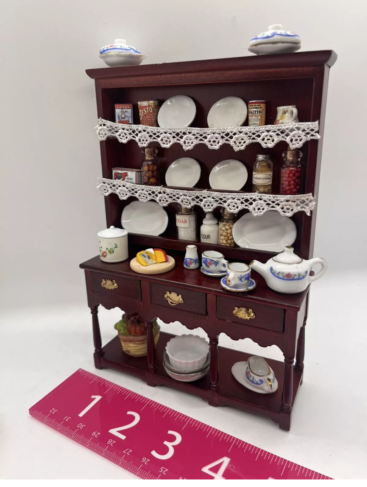 Dolls House Victorian kitchen dresser & all accessories