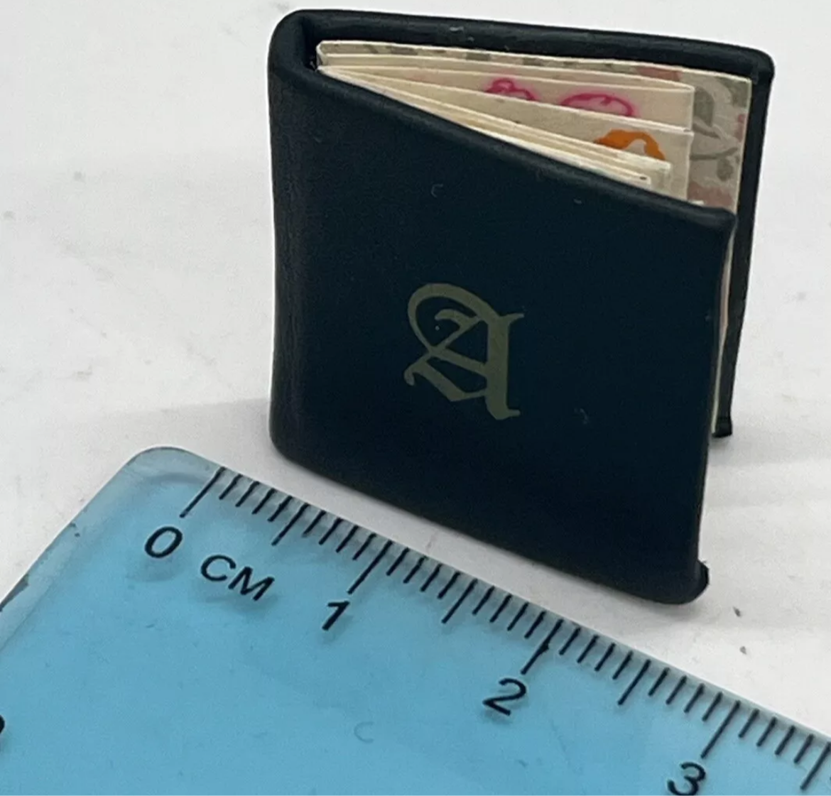 Dolls House Victorian leather backed photo album handmade