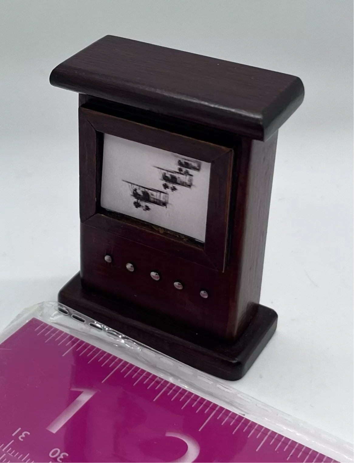 Dolls house retro wooden television