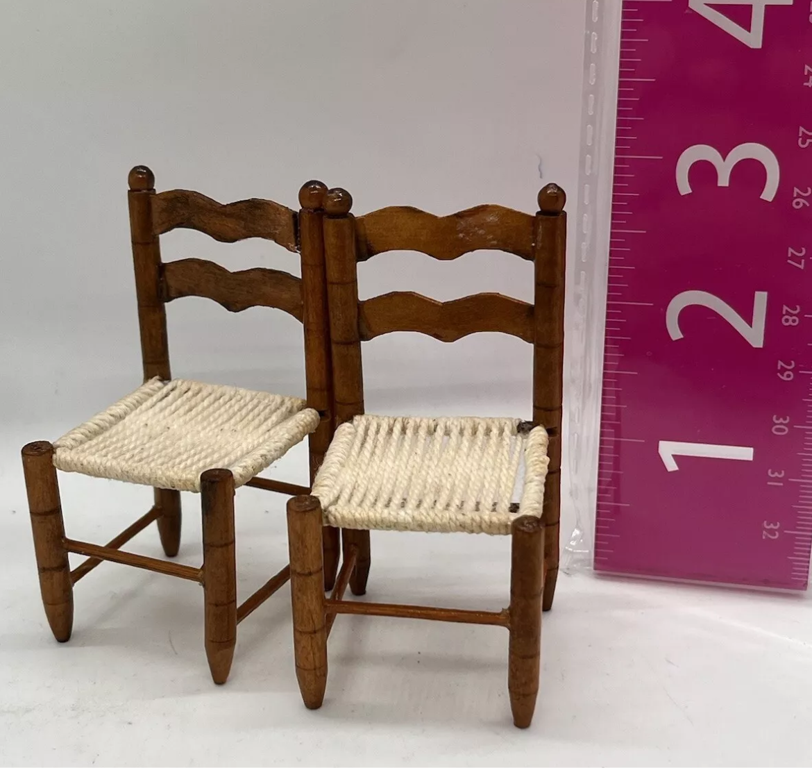 Dolls house rope seat chair
