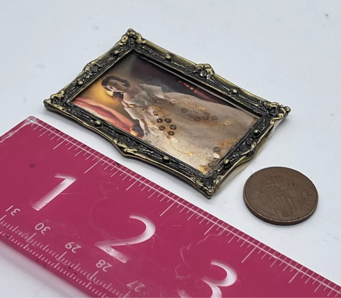 Dolls house print in metal frame