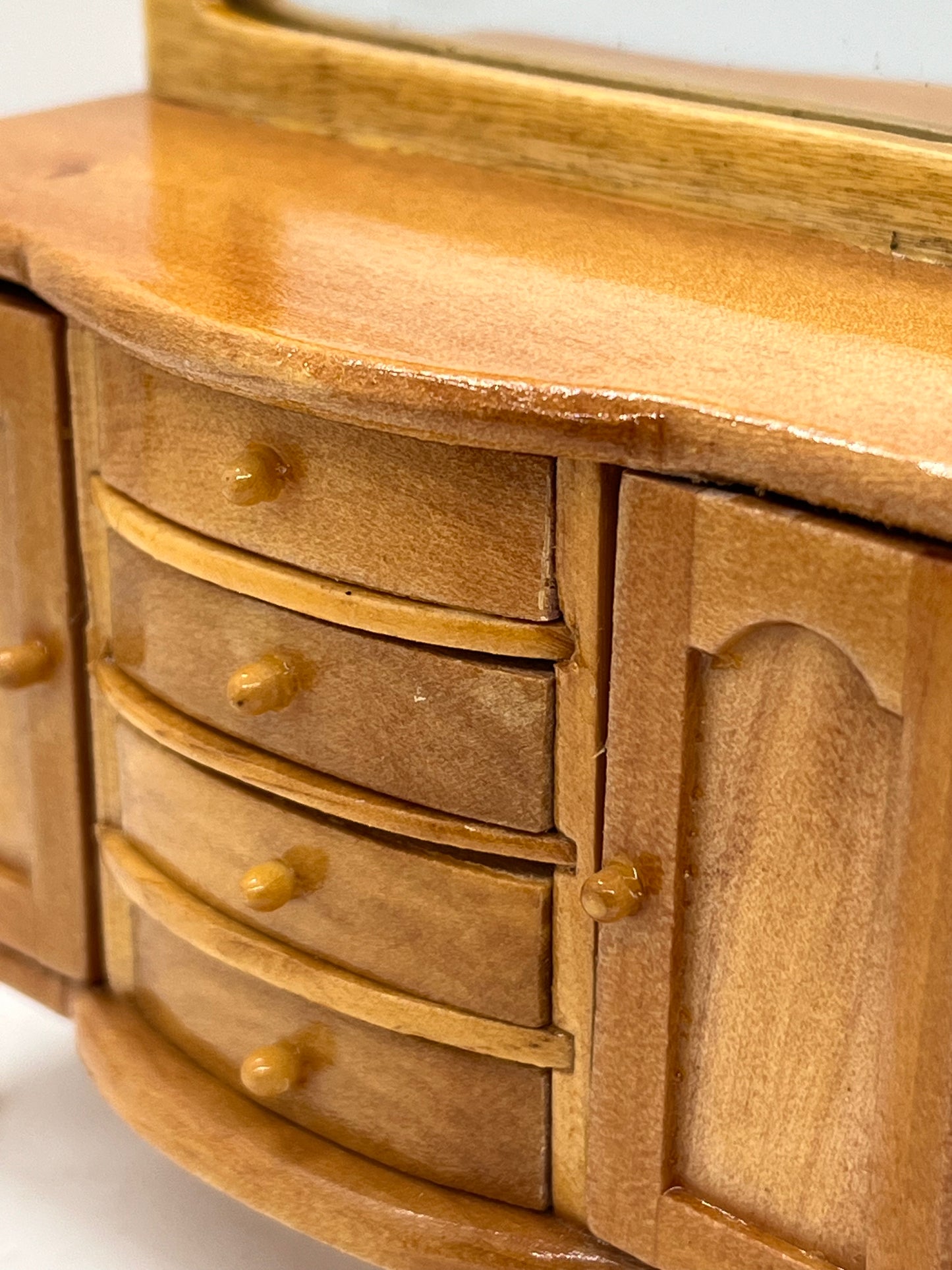 Dolls house mirror backed buffet sideboard pine