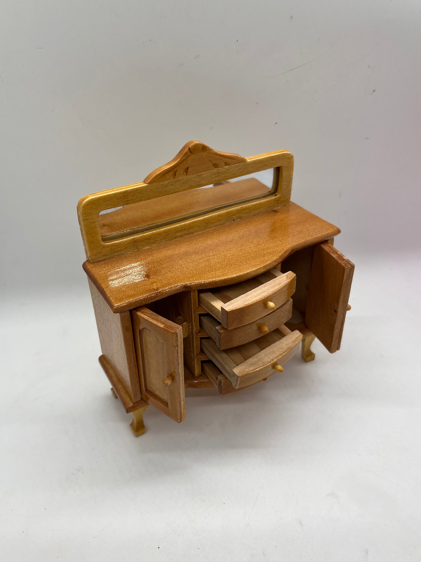 Dolls house mirror backed buffet sideboard pine