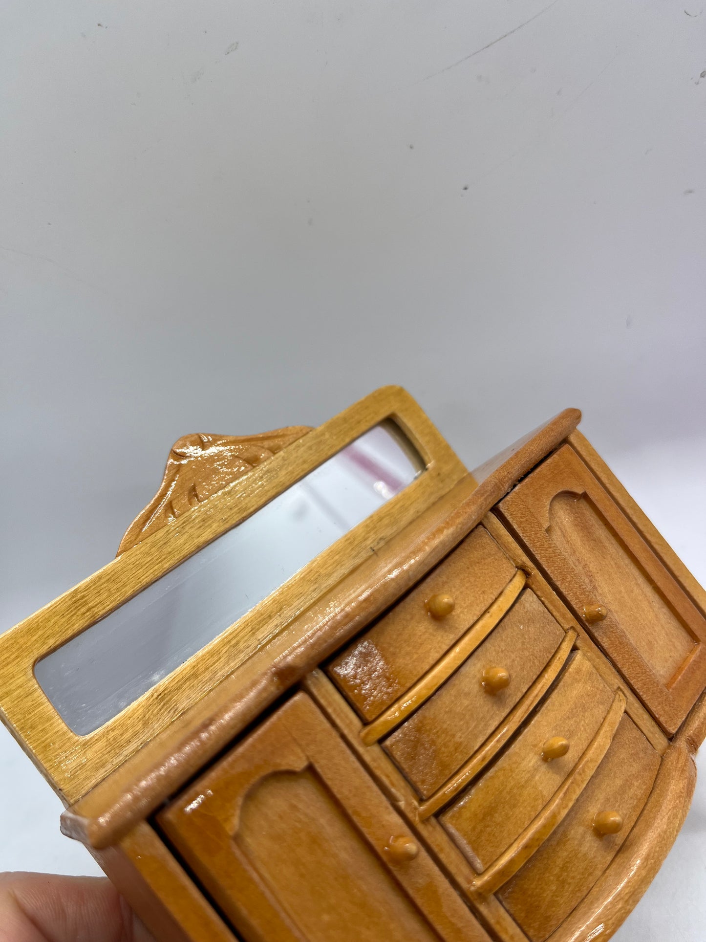 Dolls house mirror backed buffet sideboard pine