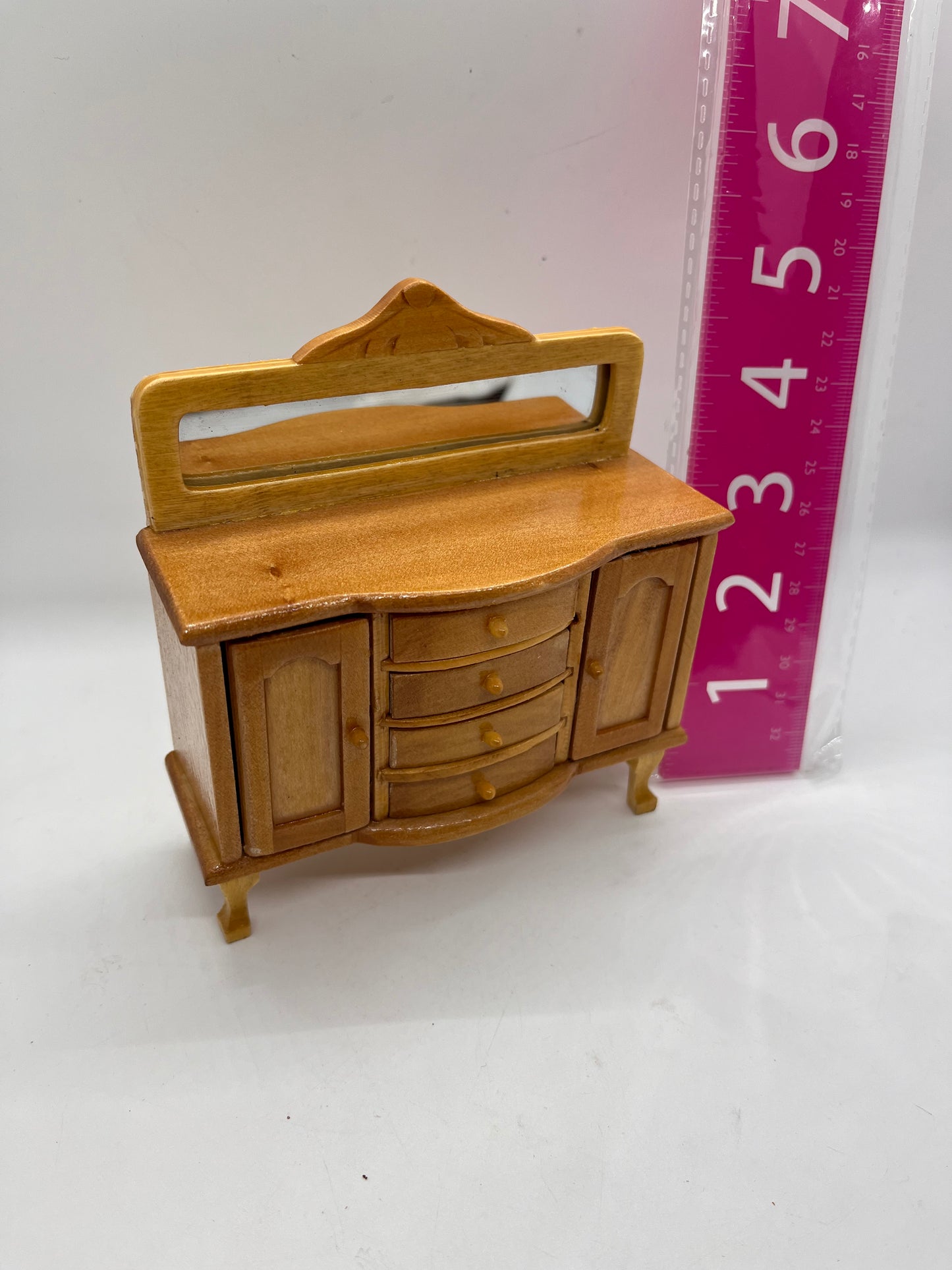 Dolls house mirror backed buffet sideboard pine