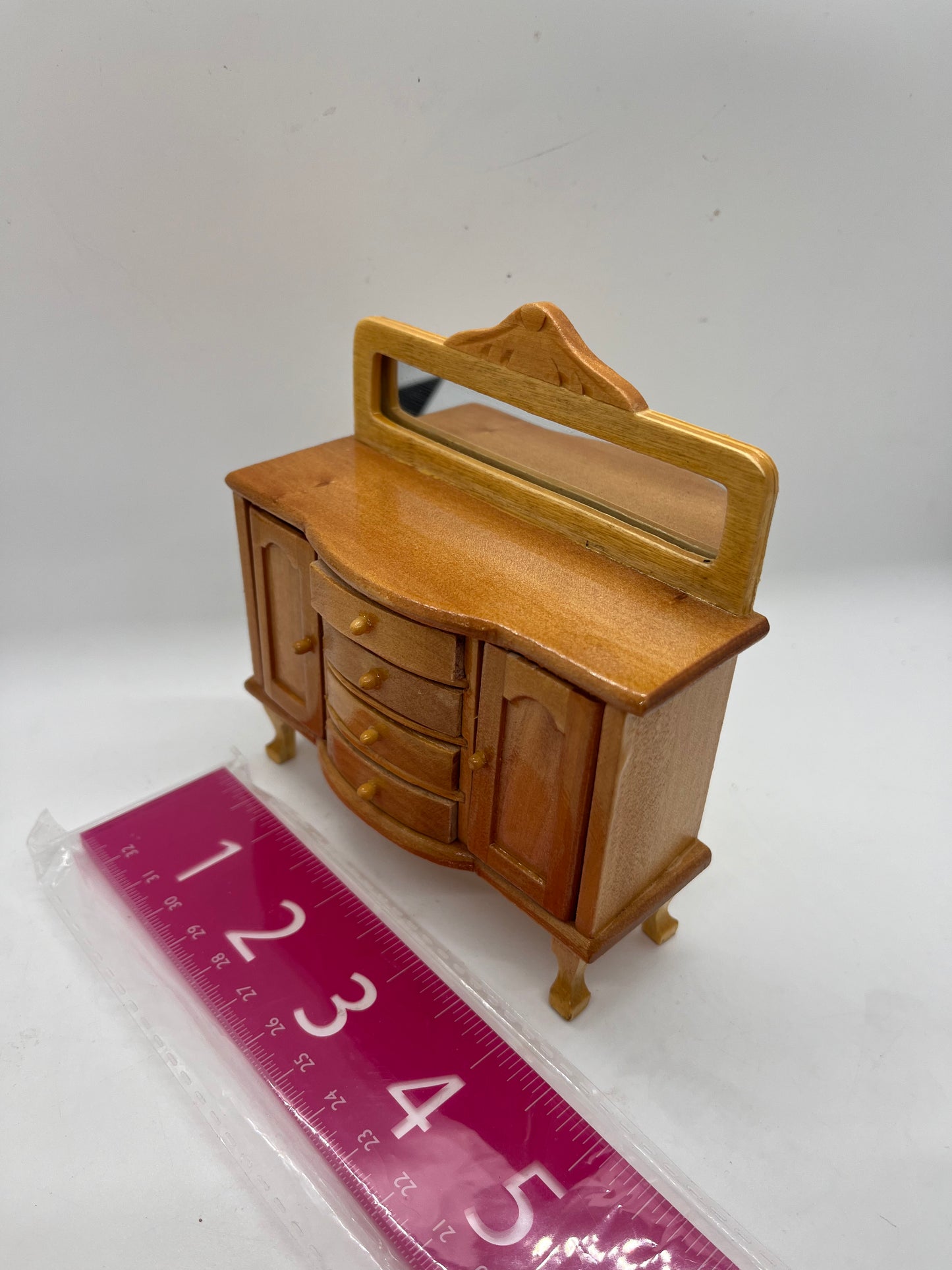 Dolls house mirror backed buffet sideboard pine