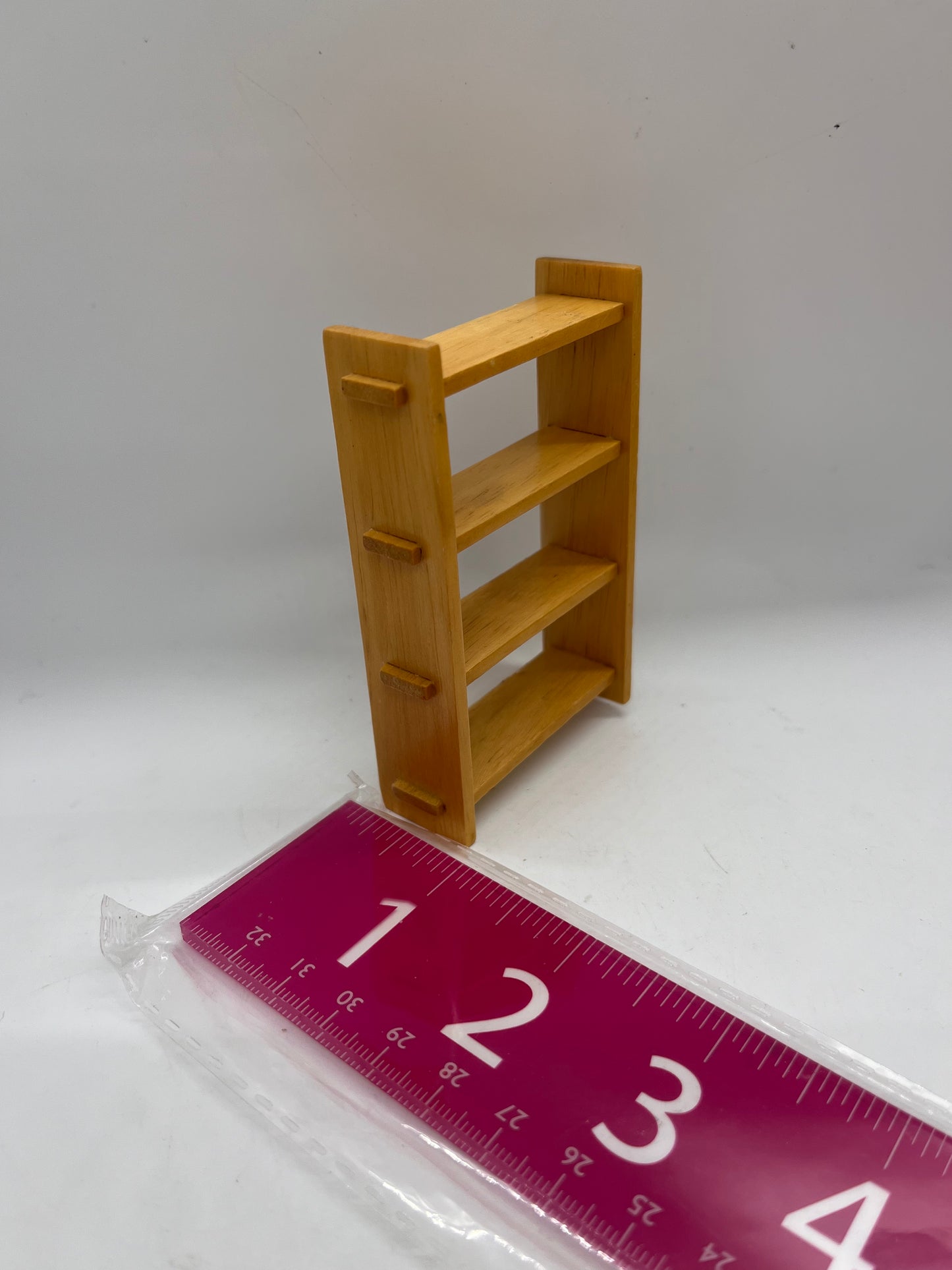 Dolls house wooden shelving unit