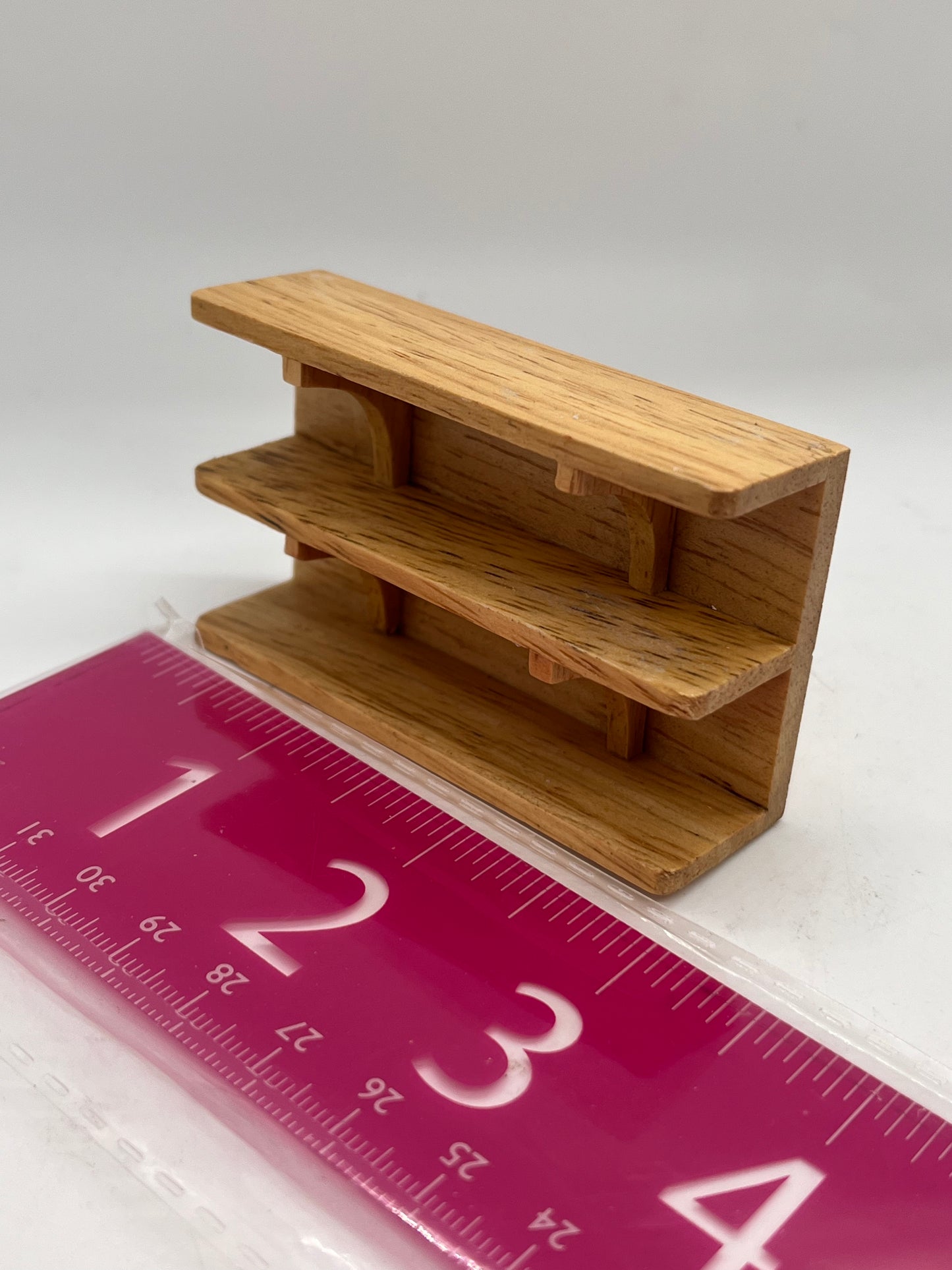 Dolls house wooden shelving unit