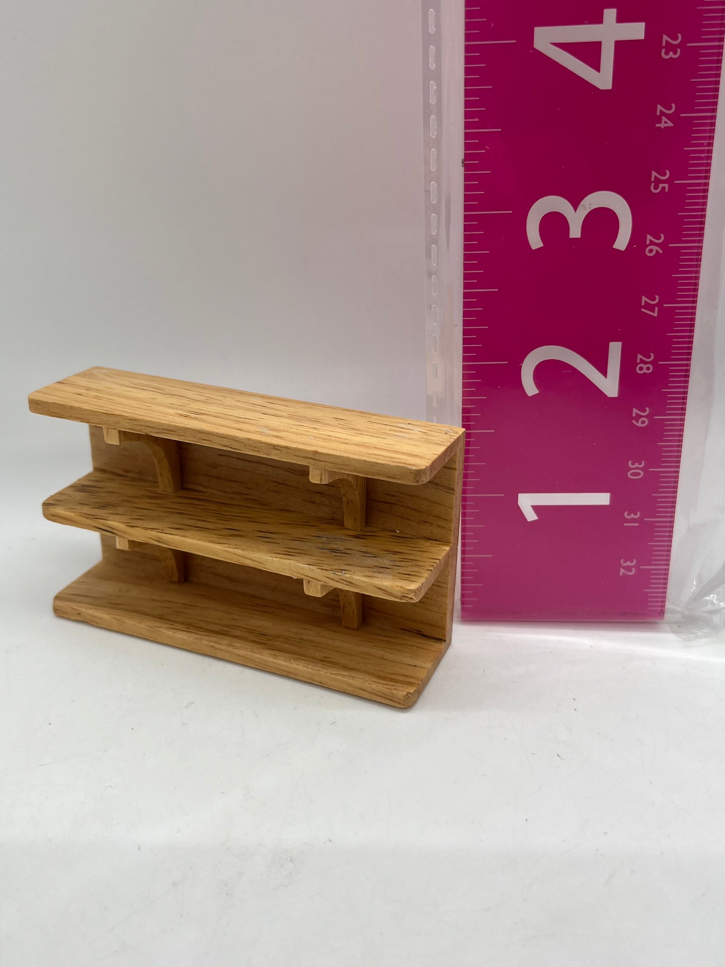 Dolls house wooden shelving unit