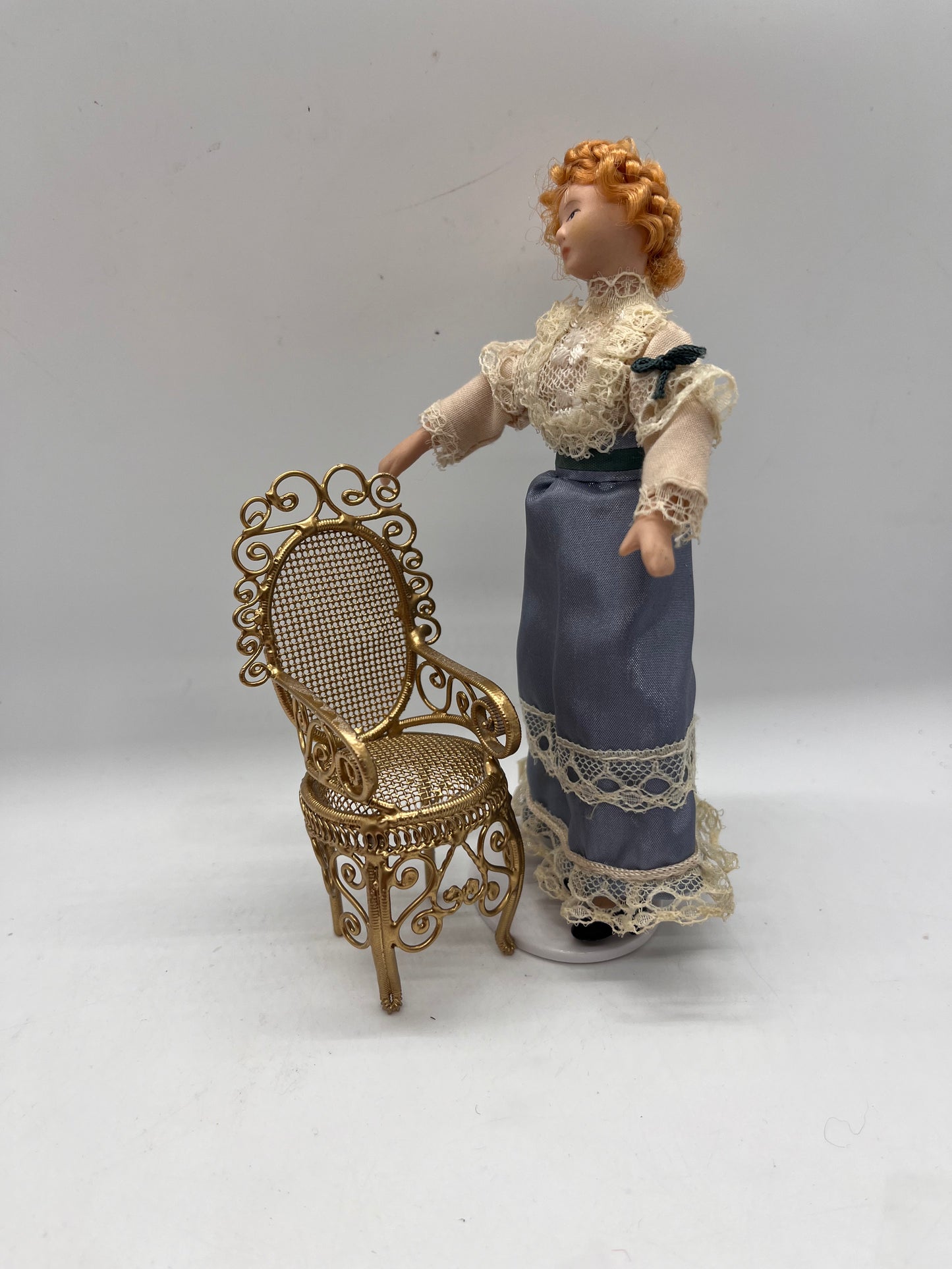 Dolls house Gold metal chair
