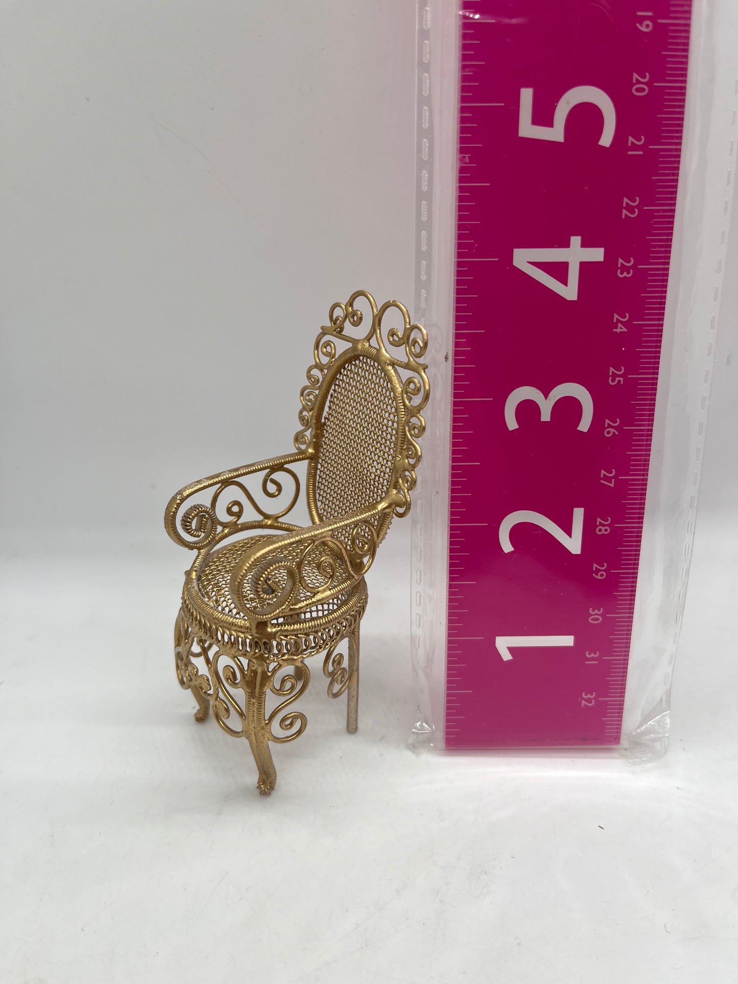 Dolls house Gold metal chair