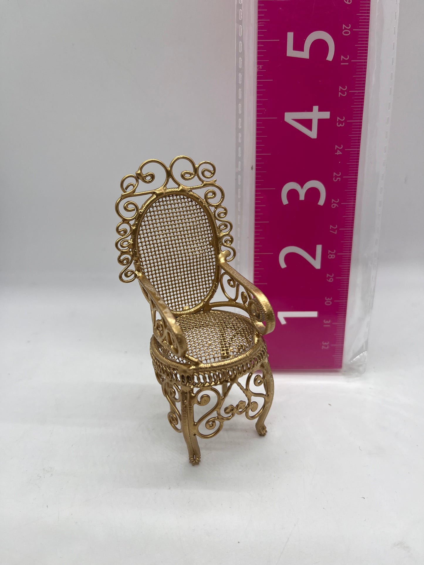 Dolls house Gold metal chair