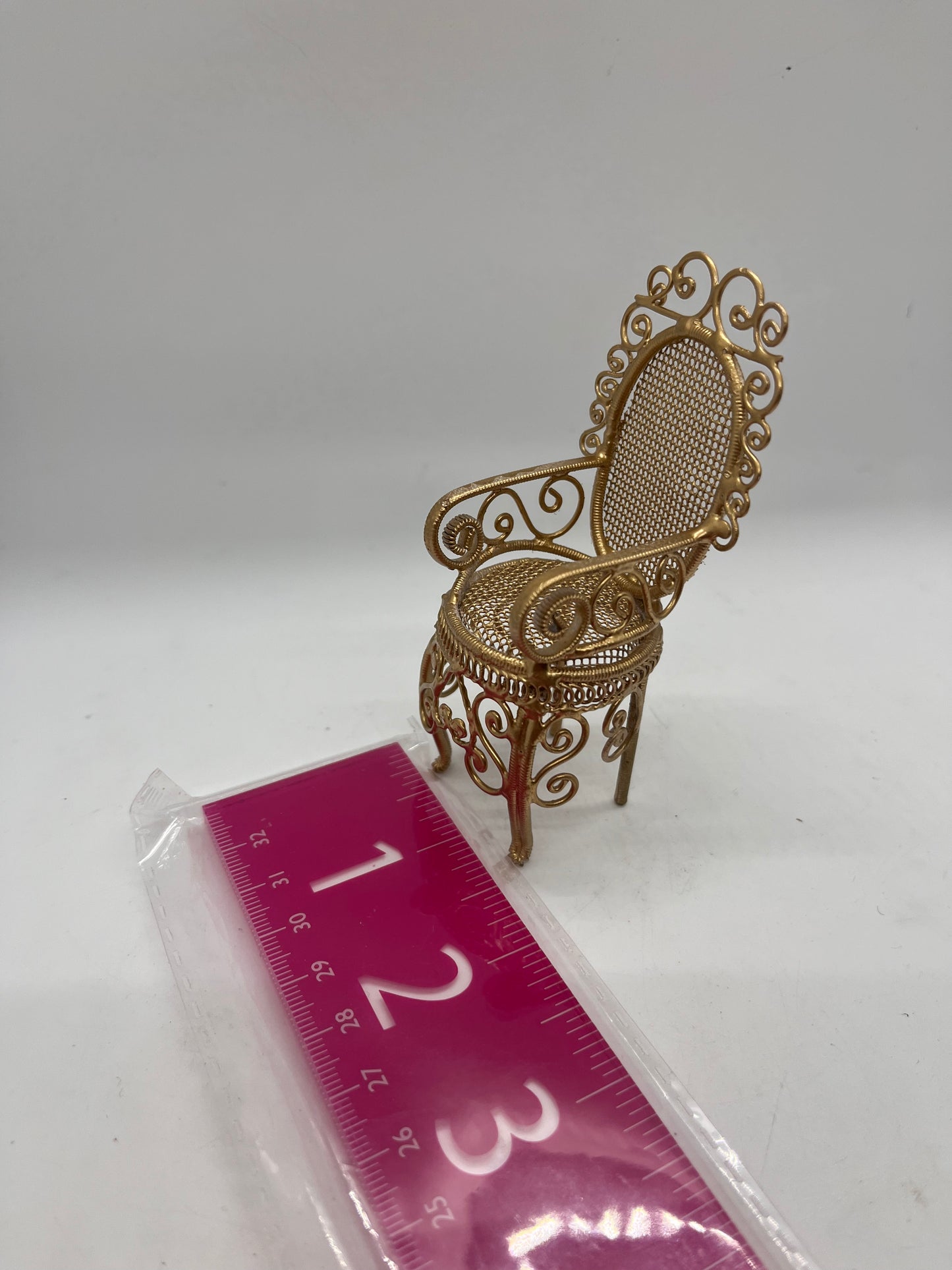 Dolls house Gold metal chair