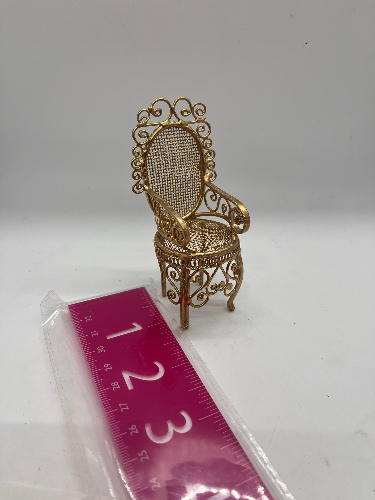 Dolls house Gold metal chair
