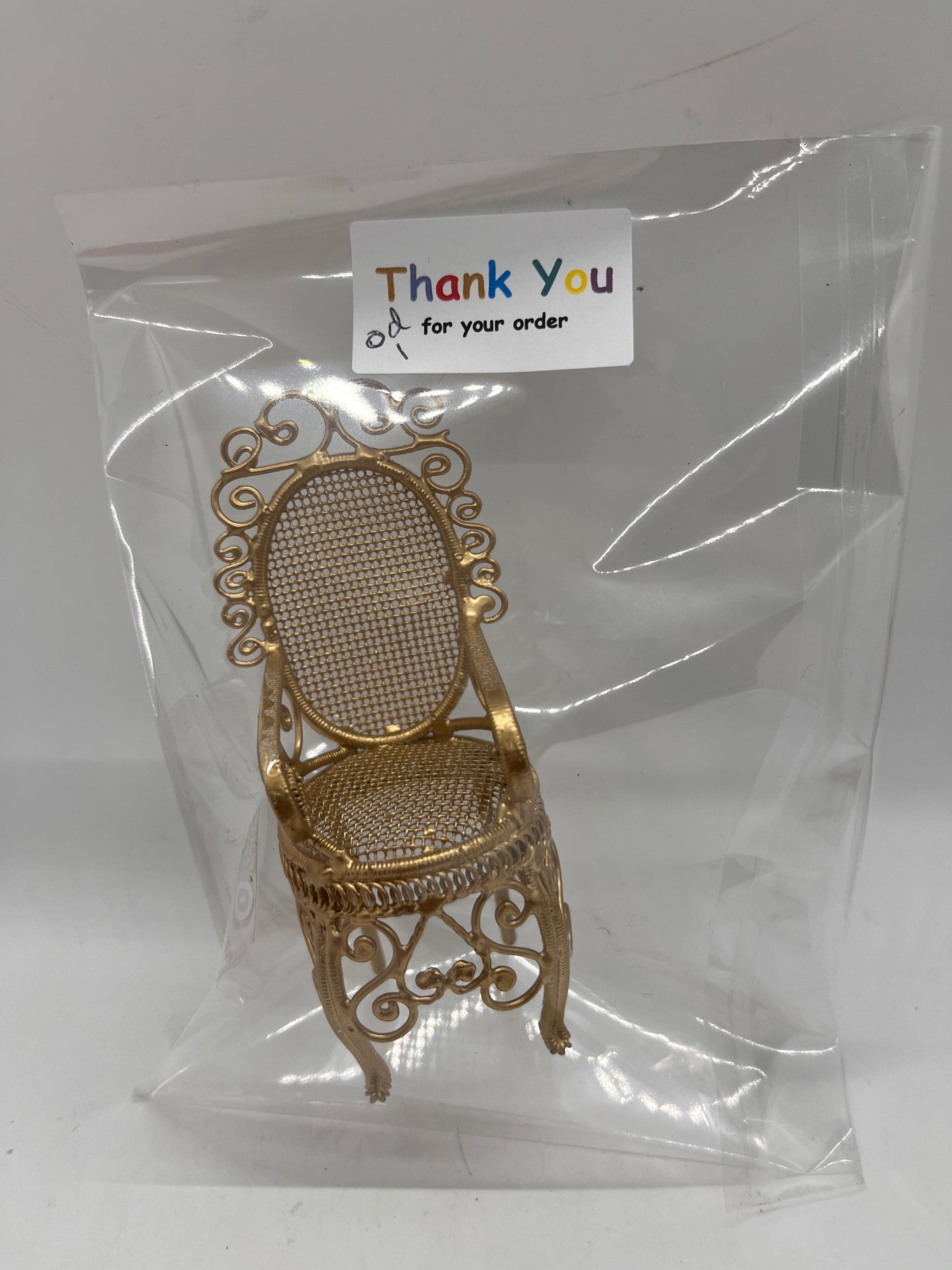 Dolls house Gold metal chair