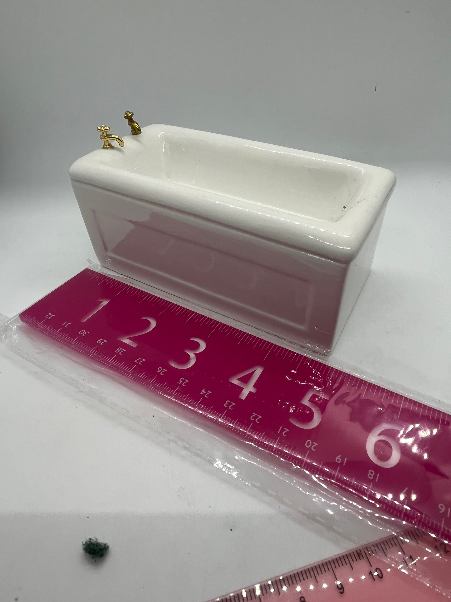 Dolls house ceramic bath rectangular white