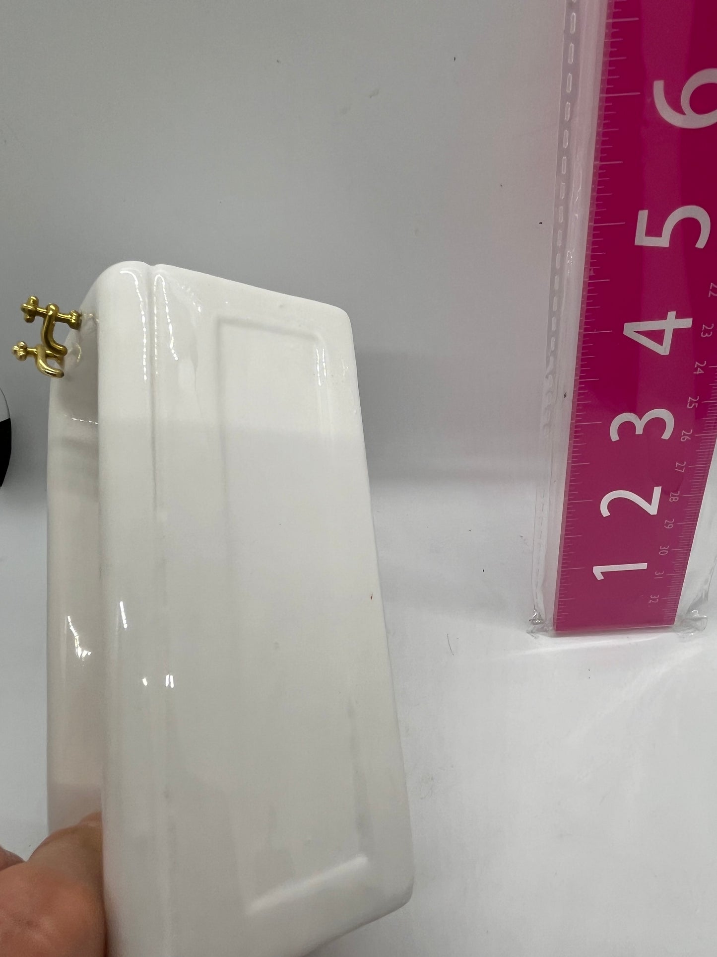Dolls house ceramic bath rectangular white