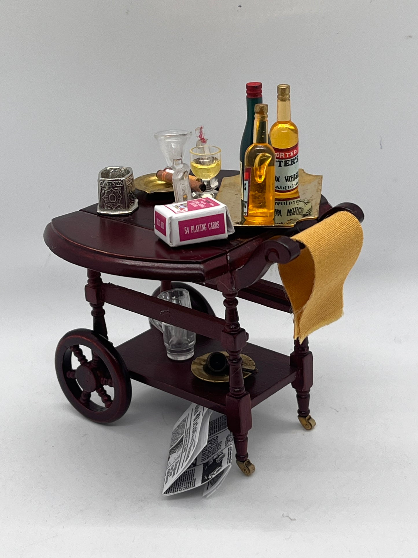 Dolls house gentleman’s trolly & all accessories