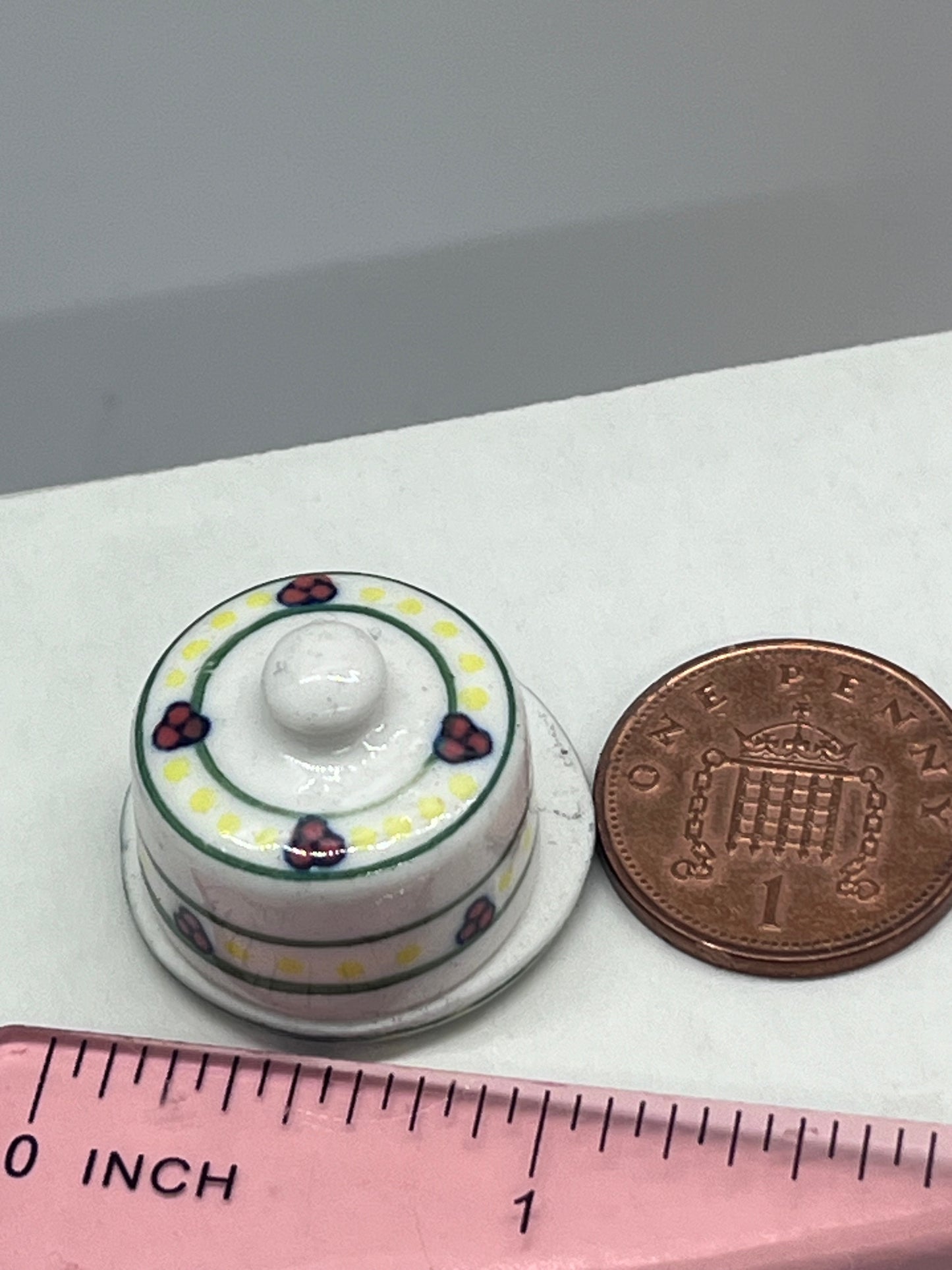 Doll’s house porcelain lidded butter dish