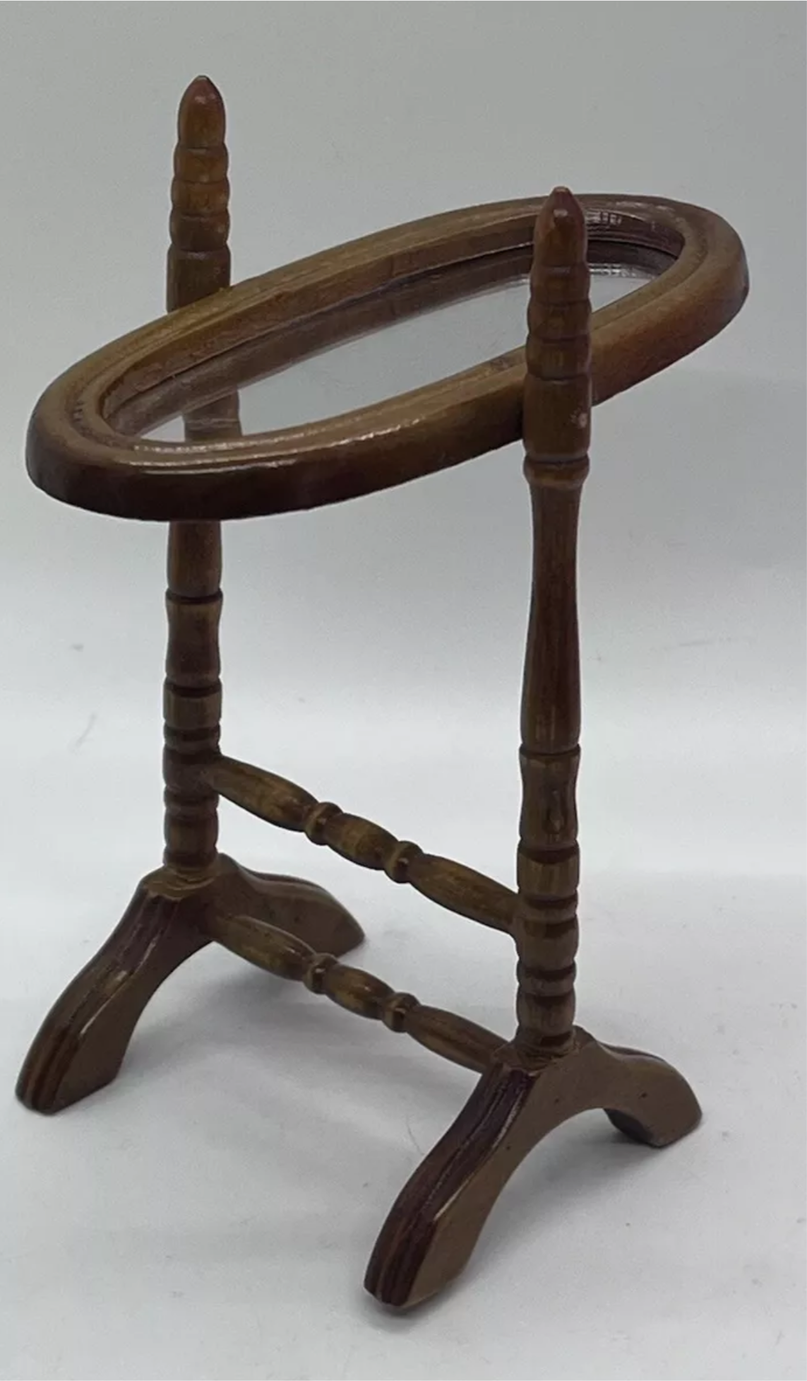 Dolls house floor standing mirror wood
